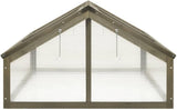 Firwood Garden Portable Wooden Greenhouse - Raised Flower Planter with 2 Roofs, Mini Greenhouse Cabinet for Outdoor Indoor Use, 44.8"x31.4"x19.6"/Gray