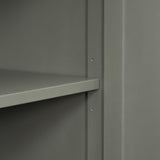 TREXM side panel with 4-door large storage buffet, adjustable shelves and metal handles (antique gray)