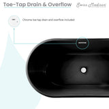 Swiss Madison Claire 60" Freestanding Bathtub in Matte Black