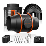 Spider Farmer 6″ Quiet Inline Ducting Fan with Speed Controller & Carbon Filter Ventilation System for Grow Tents, GGS Controller Controllable