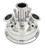 BVV Compression 6" Tri-Clamp x (3) 1.5" TriClamp x (2) 3/8" Compression x 1/4" Compression x 1/2" Compression Hemispherical Lid
