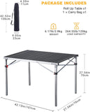 KingCamp Lightweight Compact Folding Camping Table,Stable Aluminum Alloy Folding Roll up Table for 4-6 Person for Picnic, Camping, Barbecue and Party,Portable Multifunctional Table with Carry Bag