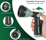 FANHAO Garden Hose Nozzle Heavy Duty, 100% Metal Water Hose Nozzle Sprayer with 8 Spray Patterns, High Pressure Sprayer Nozzle with Thumb Control, On Off Valve for Garden Watering, Car & Pet Washing