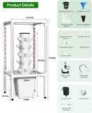 SJZX Hydroponics Growing System, Hydroponic Tower with Full-Spectrum Grow Lights, 5 Tiers Indoor Outdoor Garden Planter, Vertical Home Gardening Germination Kits for Vegetables, Fruits, Herb (25 Pods)
