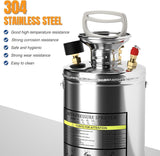 2 Gallon Garden Sprayer, 304 Stainless Steel Chemical Sprayer, Hand Pump Sprayer, with Pressure Gauge, Adjustable Nozzle, 20" Sprayer Wand, 3.3ft Hose & Safety Valve