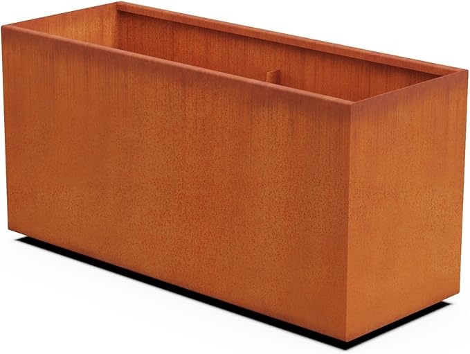 Corten Steel Planter Rectangle Outdoor Metal Garden Box Heavy Duty | M ...