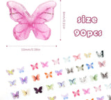 90Pcs Mini Resin Butterflies, Miniature Little Butterfy Decoration, Tiny Butterflies for DIY Crafts, Mini Resin Animals Figurines for Fairy Garden Micro Landscaping Decor
