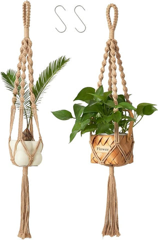 macrame wall hanging planter 2Pcs Macrame Plant Hangers Indoor & Outdoor (27.56”) Boho Hanging Plan – Grow It Depot
