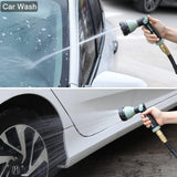 FANHAO Garden Hose Nozzle Heavy Duty, 100% Metal Water Hose Nozzle Sprayer with 8 Spray Patterns, High Pressure Sprayer Nozzle with Thumb Control, On Off Valve for Garden Watering, Car & Pet Washing