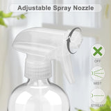 2 Pack Glass Spray Bottles with Silicone Sleeve, 16 oz Empty Refillable Containers with Adjustable Spray Nozzles, Spray Bottles for Hair, Cleaning Solutions and Plants Black