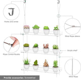 clear hanging plant shelf 3-Tier Clear Hanging Window Plant Shelves 16In, Height Adjustable Acry – Grow It Depot