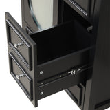 30" Bathroom Vanity with Sink, Bathroom Vanity Cabinet with Three Drawers and Door, Solid Wood and MDF, Black