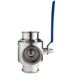Sanitary 3-Way Ball Valve 4" Tri-Clamp