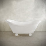 Swiss Madison Plaisir II 67" Freestanding Bathtub with Round Feet in Glossy White