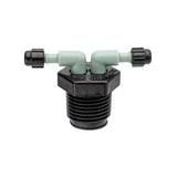 1/2" MPT x 1/4" Barb 2-Port Full Flow Drip Manifold 67035