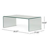 COFFEE TABLE 12MM TEMPERED BENT GLASS