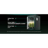 Mars Hydro 4' x 4' x 6' 8" (120cm x 120cm x 200cm) Indoor Grow Tent