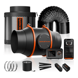 Spider Farmer G8600 LED Grow Light + 5' x 5' Grow Tent + 6" Inline Fan Combo with Temperature and Humidity Controller + 6" Clip Fan