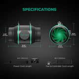 Mars Hydro 6" Inline Duct Fan and Carbon Filter Combo with Speed Controller