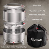 Pluto R19-SS Smokeless Outdoor Fire Pit -  Stainless Steel