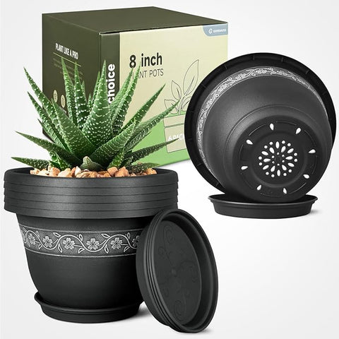 plant pots 8 inch 8 Inch Plant Pots with Drainage Hole