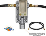 Flame King 2-Stage Auto Changeover LP Propane Gas Regulator with Two 18-inch Steel Braided Pigtail Hoses for RVs, Vans, Trailers