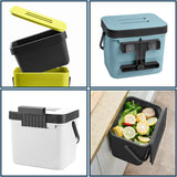 Kitchen Compost Bin, LALASTAR Food Waste Bin for Kitchen, Food Scrap Pail Bucket with Colander, Hanging Trash Can, 1.8 Gallons, Black