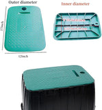 Outer diameter 17" x12" Rectangular Sprinkler Valve Box Cover Valve Box Cover Lid for Outdoor Sprinkler Irrigation Control Water System Lawn, Green