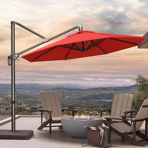 PURPLE LEAF 10FT Cantilever Patio Umbrella with 360-degree Rotation Al –  Grow It Depot