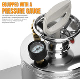 2 Gallon Garden Sprayer, 304 Stainless Steel Chemical Sprayer, Hand Pump Sprayer, with Pressure Gauge, Adjustable Nozzle, 20" Sprayer Wand, 3.3ft Hose & Safety Valve