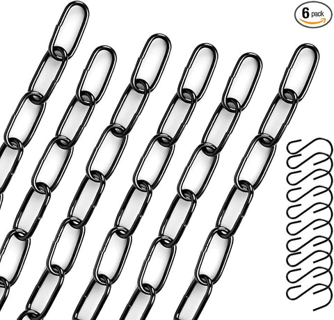 black chain for hanging plants 6 Pack Black Hanging Chain with Hooks, 36 Inch Universal Heavy Duty Ch –  Grow It Depot