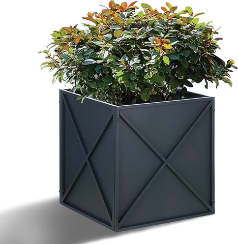 BAYN Metal Square Planter Box Tall Planters for Outdoor Plants Modern –  Grow It Depot