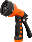 AUTOMAN-Garden-Hose-Nozzle,ABS Water Spray Nozzle with Heavy Duty 7 Adjustable Watering Patterns,Slip Resistant for Watering Plants,Lawn& Garden,Washing Cars,Cleaning,Showering Pets - Orange