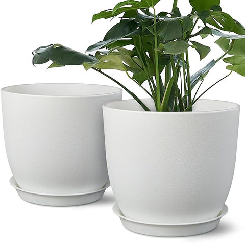 8 inch pots for indoor plants Plant Pots 8 Inch Set of 2, Flower Pots with Multi Mesh Drainage Holes – Grow It Depot