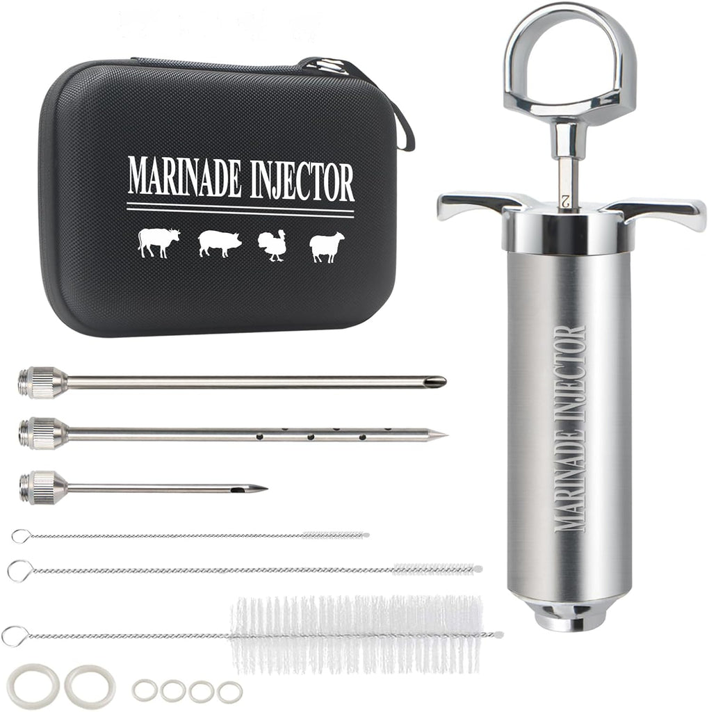 Meat Injector,Turkey Seasoning Injection Kit with 3 Professional Marin ...
