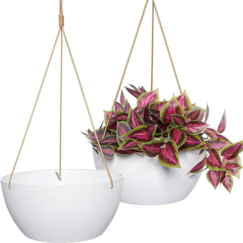 12 inch pots for outdoor plants 12 Inch 2 Pack Large Hanging Planters for Indoor Outdoor Plants, Plast – Grow It Depot
