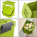 LALASTAR 1.8 Gallon Hanging Trash Can, Green, Plastic, Compost Bin Indoor Kitchen Sealed, Small Trash Can with Lid, Mountable