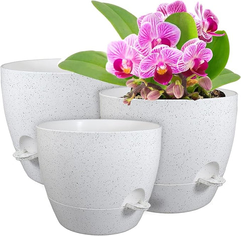 12/10/9 inch Large Self Watering Pots, Plant Pots with Mesh Drainage H –  Grow It Depot