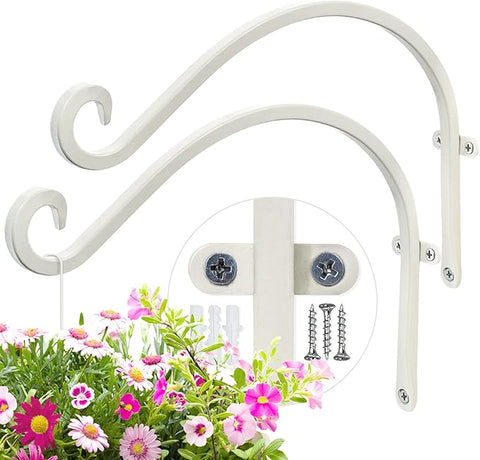 plant hanger bracket indoor AJART White Plant Hanger Outdoor: 12-Inch Plant Hooks for Wall Indoor – Grow It Depot
