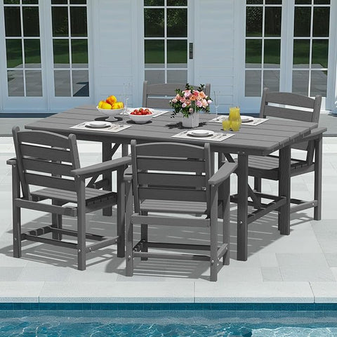 grey patio dining set with umbrella Patio Dining Set for 4 with Umbrella Hole