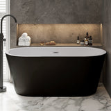 Swiss Madison Claire 60" Freestanding Bathtub Matte Black and Matte White