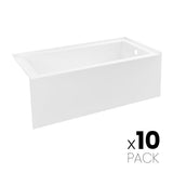 Swiss Madison Voltaire 60" x 30" Right Drain Skirted Soaking Bathtub with Apron ADA Height in Glossy White (10 - Pack)