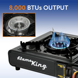 Flame King Portable Butane & Propane Gas Stove with Single Burner