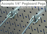 Wall Control Pegboard Organizer 4 ft. Metal Standard Tool Storage Kit With White Toolboard and Accessories - 30-P-3232W
