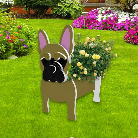 french bulldog potted plant Yellow French Bulldog Planter Plant Pots,Cute Garden Dog Flower Plante –  Grow It Depot