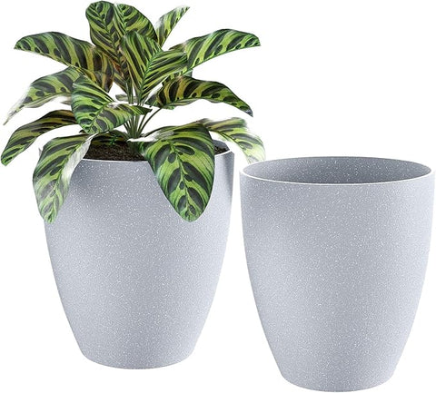 QCQHDU Plant Pots Set of 2 Pack,10 Inch Plant Pot for Indoor and Outdo –  Grow It Depot