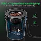 VIVOSUN DWC Hydroponics Grow System with Top Drip Kit, 5-Gallon Deep Water Culture, Recirculating Drip Garden System with Multi-Purpose Air Hose, Air Pump, and Air Stone (2 Buckets + Top Drip Kit)