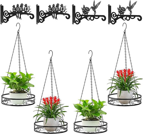 iron hanging plant stand 8-Pack Metal Hanging Planters for Outdoor Plants