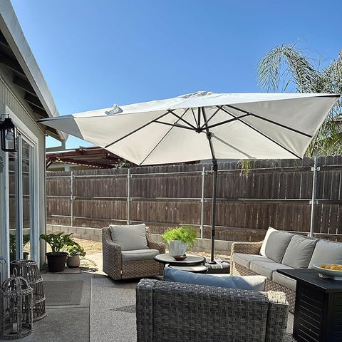 PURPLE LEAF 9.8' X 9.8' Patio Umbrella with Base Outdoor Cantilever Sw –  Grow It Depot