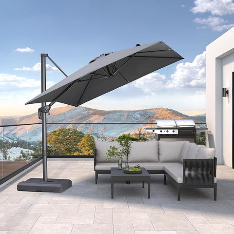 8' cantilever patio umbrella PURPLE LEAF 8 FT Cantilever Patio Umbrella Outdoor Aluminum Offset Squ – Grow It Depot
